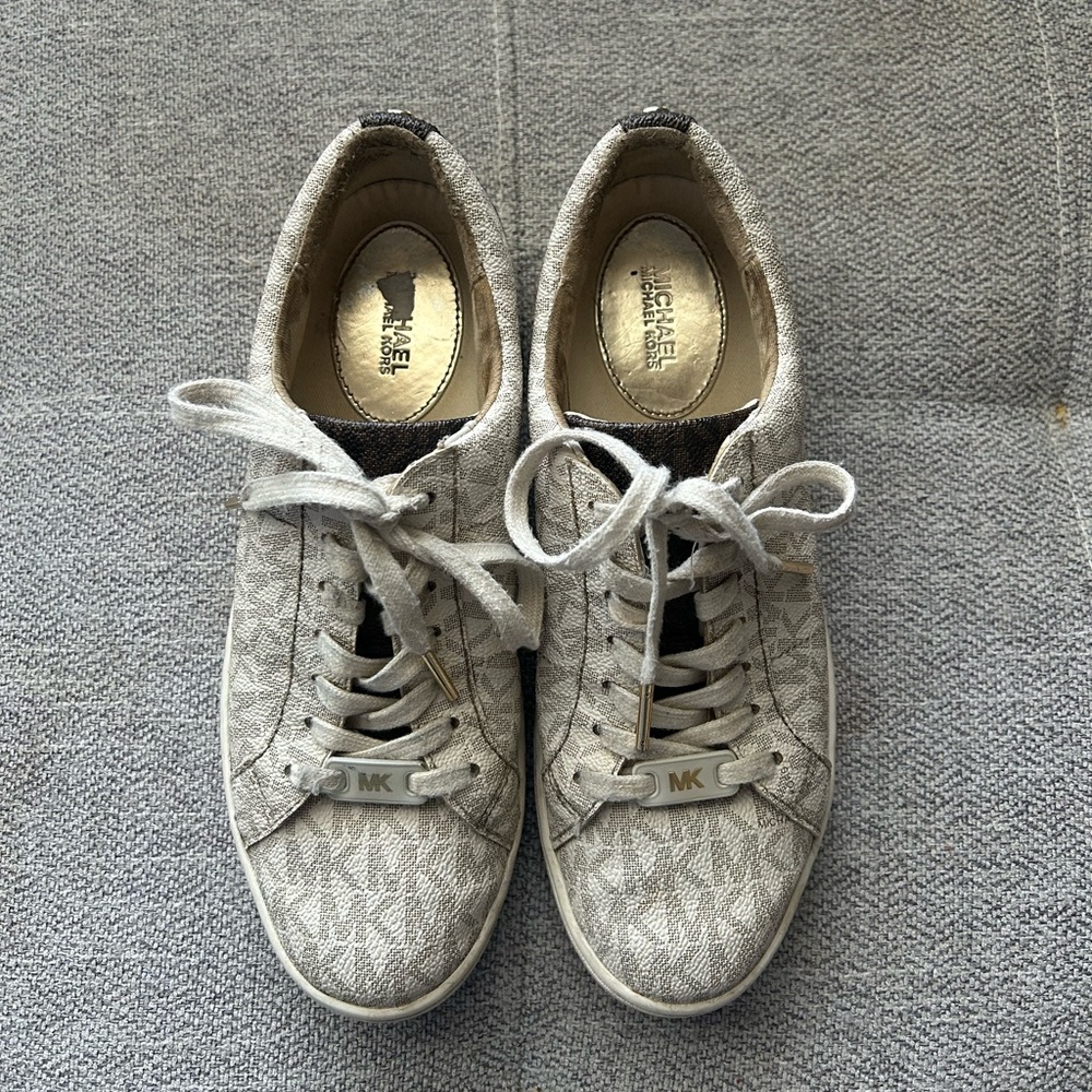 Michael Kors Women's Cream Sneakers - Picture 2 of 7